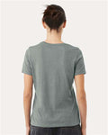 BELLA + CANVAS 6400CVC Women’s Relaxed Fit Heather CVC Tee - Heather Blue Storm - model back