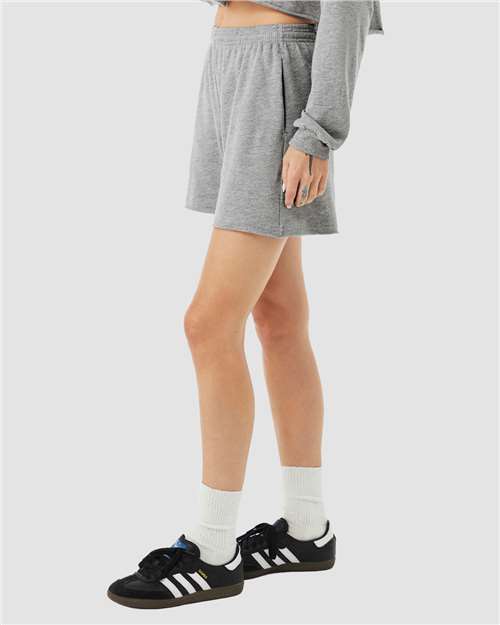 BELLA + CANVAS 3787 Women's Cutoff Shorts - Athletic Heather - model side