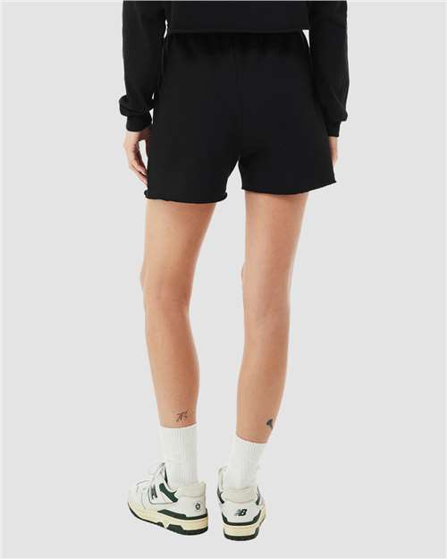 BELLA + CANVAS 3787 Women's Cutoff Shorts - Black - model back