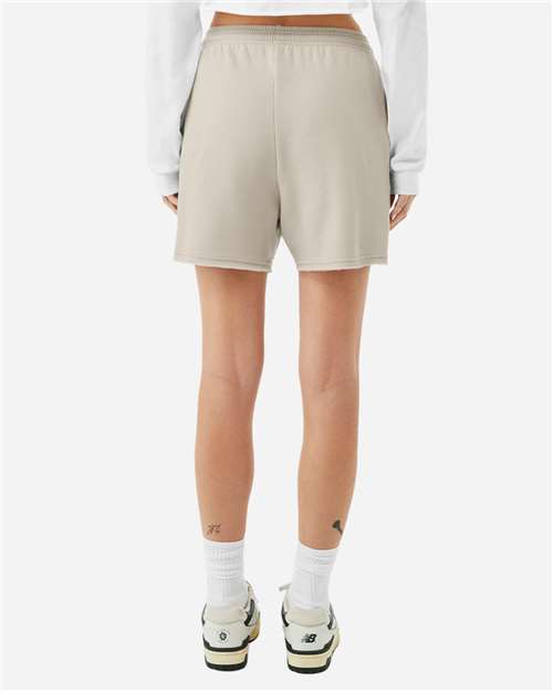 BELLA + CANVAS 3787 Women's Cutoff Shorts - Heather Dust - model back