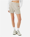 BELLA + CANVAS 3787 Women's Cutoff Shorts - Heather Dust - model front