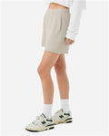 BELLA + CANVAS 3787 Women's Cutoff Shorts - Heather Dust - model side