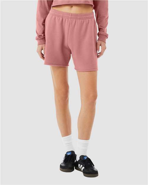 BELLA + CANVAS 3787 Women's Cutoff Shorts - Mauve - model front