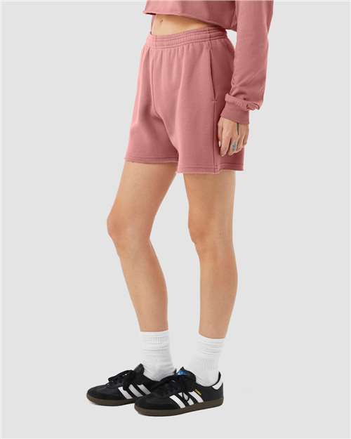 BELLA + CANVAS 3787 Women's Cutoff Shorts - Mauve - model side