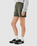 BELLA + CANVAS 3787 Women's Cutoff Shorts - Military Green - model side