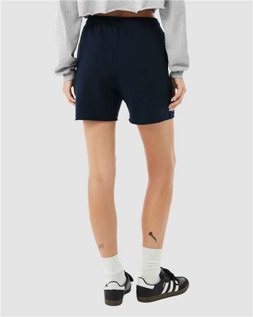 BELLA + CANVAS 3787 Women's Cutoff Shorts - Navy - model back