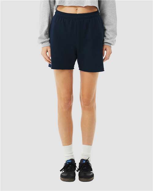 BELLA + CANVAS 3787 Women's Cutoff Shorts - Navy - model front