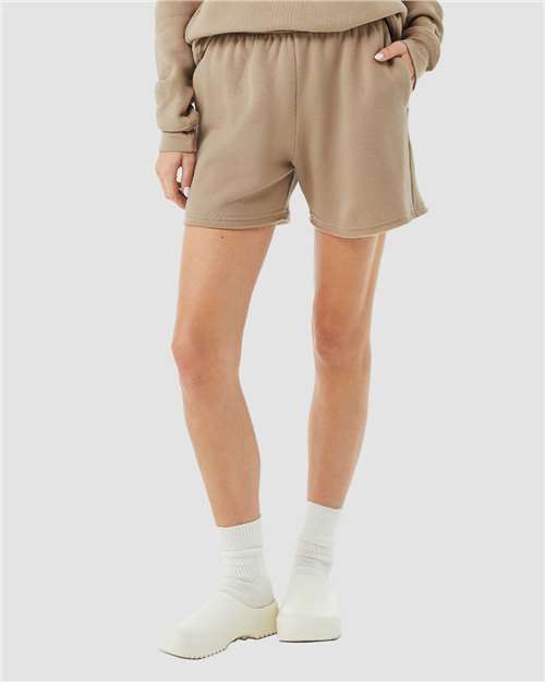 BELLA + CANVAS 3787 Women's Cutoff Shorts - Tan - model front
