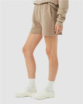 BELLA + CANVAS 3787 Women's Cutoff Shorts - Tan - model side