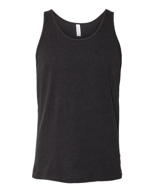 BELLA + CANVAS 3480CVC Unisex Heather CVC Tank - Black Heather - front