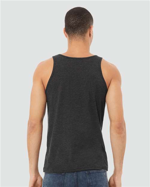 BELLA + CANVAS 3480CVC Unisex Heather CVC Tank - Dark Grey Heather - model back