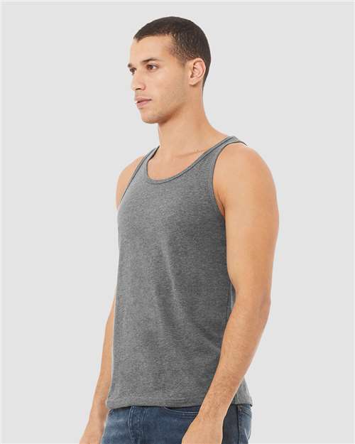 BELLA + CANVAS 3480CVC Unisex Heather CVC Tank - Deep Heather - model side