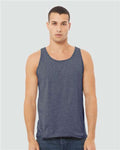 BELLA + CANVAS 3480CVC Unisex Heather CVC Tank - Heather Navy - model front