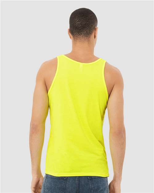 BELLA + CANVAS 3480CVC Unisex Heather CVC Tank - Neon Yellow - model back