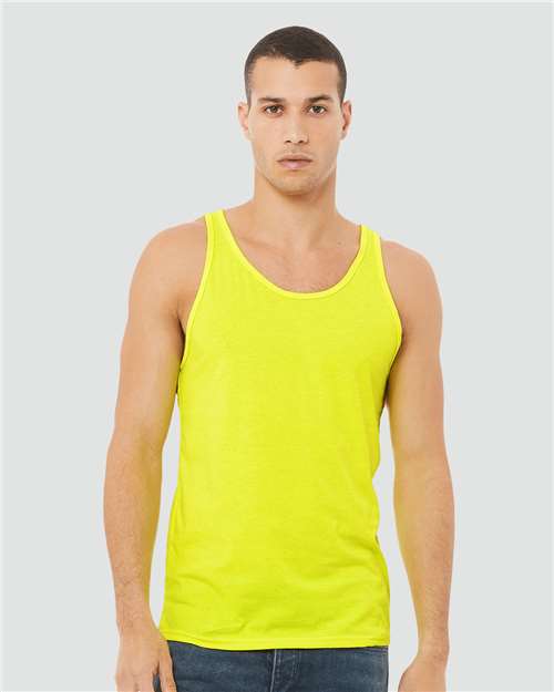 BELLA + CANVAS 3480CVC Unisex Heather CVC Tank - Neon Yellow - model front