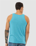 BELLA + CANVAS 3484 Unisex Triblend Tank - Aqua Triblend - model back