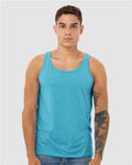 BELLA + CANVAS 3484 Unisex Triblend Tank - Aqua Triblend - model front