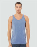 BELLA + CANVAS 3484 Unisex Triblend Tank - Blue Triblend - model front