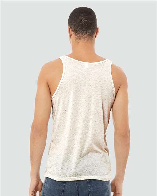 BELLA + CANVAS 3484 Unisex Triblend Tank - Oatmeal Triblend - model back