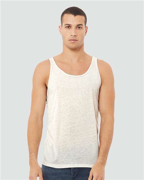BELLA + CANVAS 3484 Unisex Triblend Tank - Oatmeal Triblend - model front