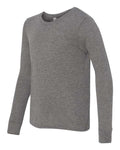 BELLA + CANVAS 3513Y Youth Triblend Long Sleeve Tee - Grey Triblend - side