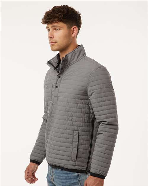 DRI DUCK 5303 Men's Keystone Quilted Pullover - Grey - model side