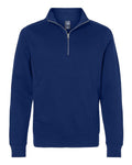 J. America 8717 Unisex Heavyweight Fleece Quarter-Zip Sweatshirt - True Navy - front