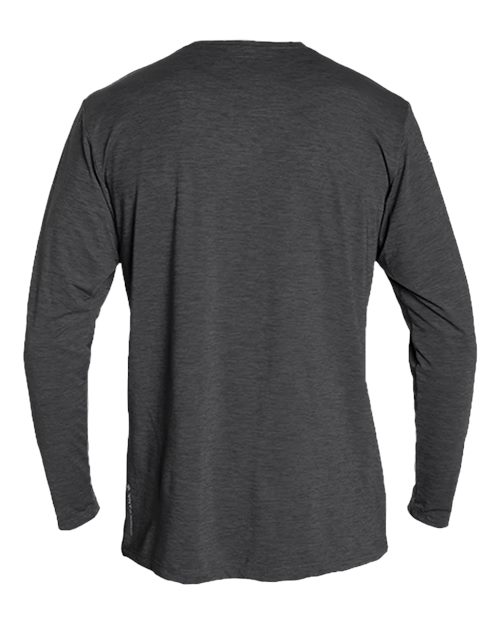 ANETIK MVLPRL8 Men's Low Pro Tech Long Sleeve T-Shirt - Charcoal Heathered - back