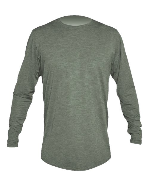 ANETIK MVLPRL8 Men's Low Pro Tech Long Sleeve T-Shirt - Dark Olive Heathered - front