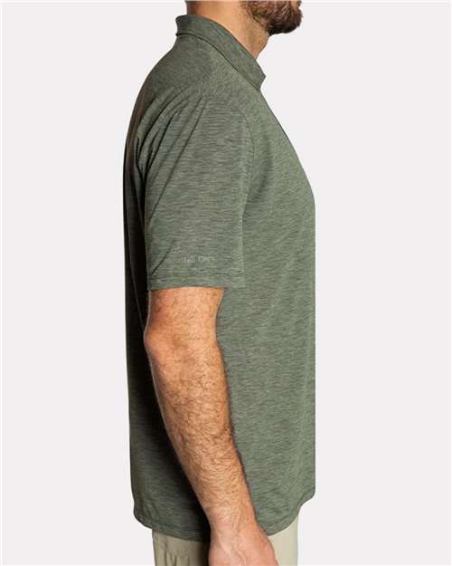 ANETIK MPLPRS0 Men's Low Pro Tech Polo - Dark Olive Heathered - model side
