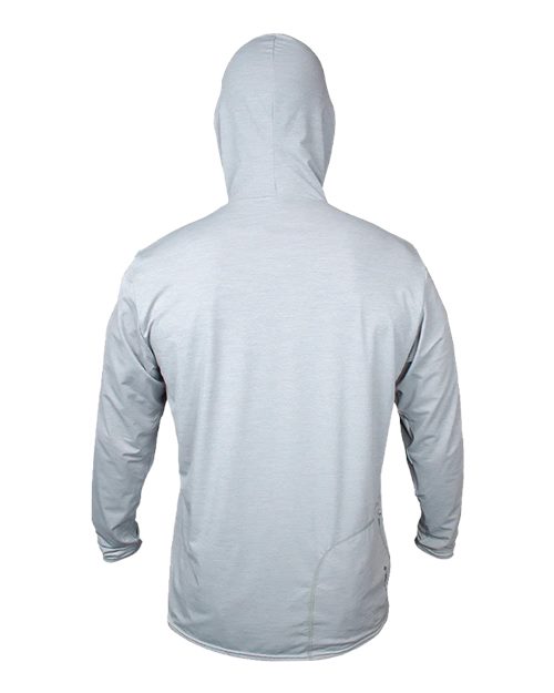 ANETIK MVLPRH8 Men's Low Pro Tech Hooded Long Sleeve T-Shirt - Alloy Heathered - back