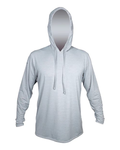 ANETIK MVLPRH8 Men's Low Pro Tech Hooded Long Sleeve T-Shirt - Alloy Heathered - front