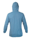 ANETIK MVLPRH8 Men's Low Pro Tech Hooded Long Sleeve T-Shirt - Bahama Heathered - back