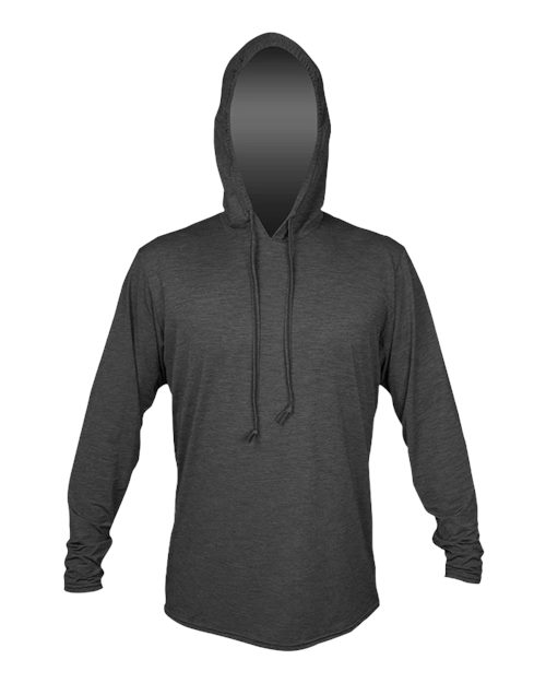 ANETIK MVLPRH8 Men's Low Pro Tech Hooded Long Sleeve T-Shirt - Charcoal Heathered - front