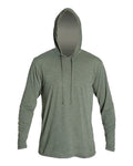 ANETIK MVLPRH8 Men's Low Pro Tech Hooded Long Sleeve T-Shirt - Dark Olive Heathered - front