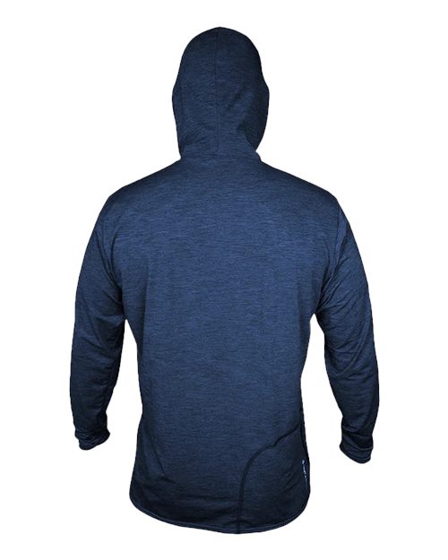 ANETIK MVLPRH8 Men's Low Pro Tech Hooded Long Sleeve T-Shirt - Navy Heathered - back