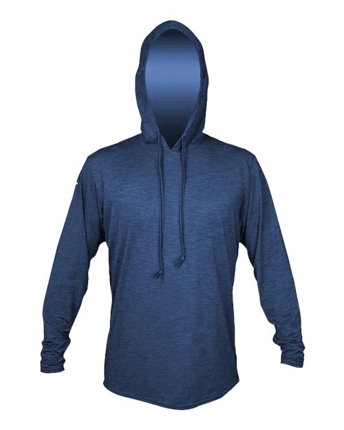 ANETIK MVLPRH8 Men's Low Pro Tech Hooded Long Sleeve T-Shirt - Navy Heathered - front