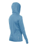 ANETIK WSBRZH0 Women's Breeze Tech Hooded Long Sleeve T-Shirt - Bahama Heathered - back