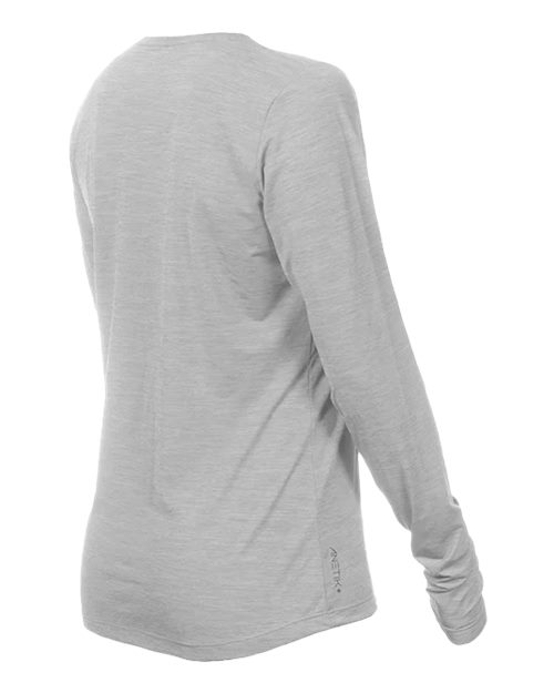 ANETIK WSBRZL0 Women's Breeze Tech Long Sleeve T-Shirt - Alloy Heathered - side