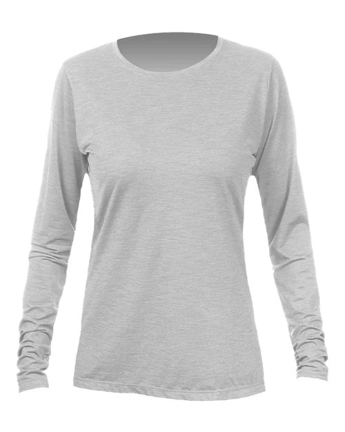 ANETIK WSBRZL0 Women's Breeze Tech Long Sleeve T-Shirt - Alloy Heathered - front