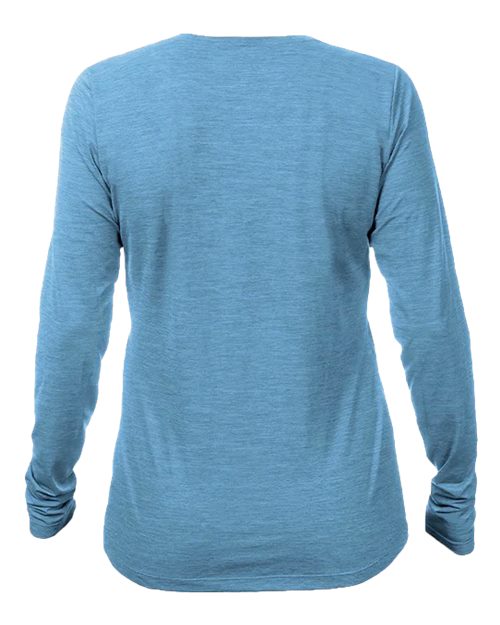 ANETIK WSBRZL0 Women's Breeze Tech Long Sleeve T-Shirt - Bahama Heathered - back