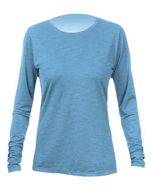 ANETIK WSBRZL0 Women's Breeze Tech Long Sleeve T-Shirt - Bahama Heathered - front