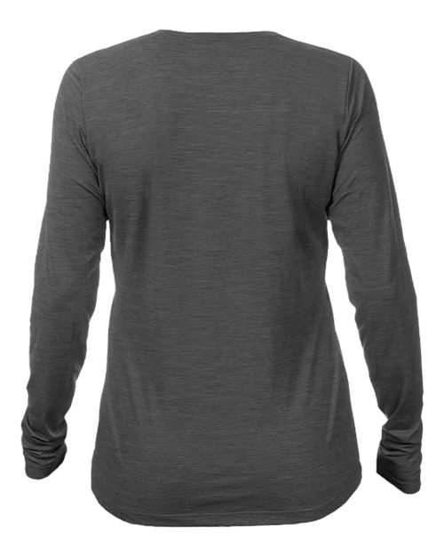 ANETIK WSBRZL0 Women's Breeze Tech Long Sleeve T-Shirt - Charcoal Heathered - back