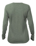 ANETIK WSBRZL0 Women's Breeze Tech Long Sleeve T-Shirt - Dark Olive Heathered - back