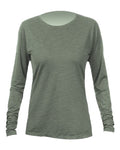 ANETIK WSBRZL0 Women's Breeze Tech Long Sleeve T-Shirt - Dark Olive Heathered - front