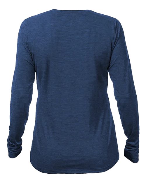 ANETIK WSBRZL0 Women's Breeze Tech Long Sleeve T-Shirt - Navy Heathered - back