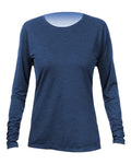 ANETIK WSBRZL0 Women's Breeze Tech Long Sleeve T-Shirt - Navy Heathered - front