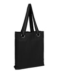 Q-Tees Q1630 Large Grommet Tote Bag - Black - front