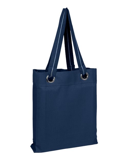 Q-Tees Q1630 Large Grommet Tote Bag - Navy - front