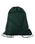 Q-Tees Q135200 Polyester Drawstring Backpack - Forest Green - front